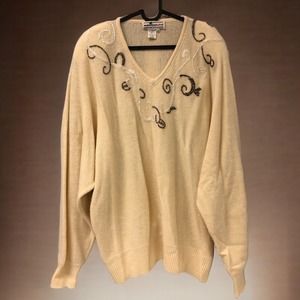 Vtg Westbound II Women’s 22W Sweater Long Sleeve Pullover Sequins Lambswool Wool